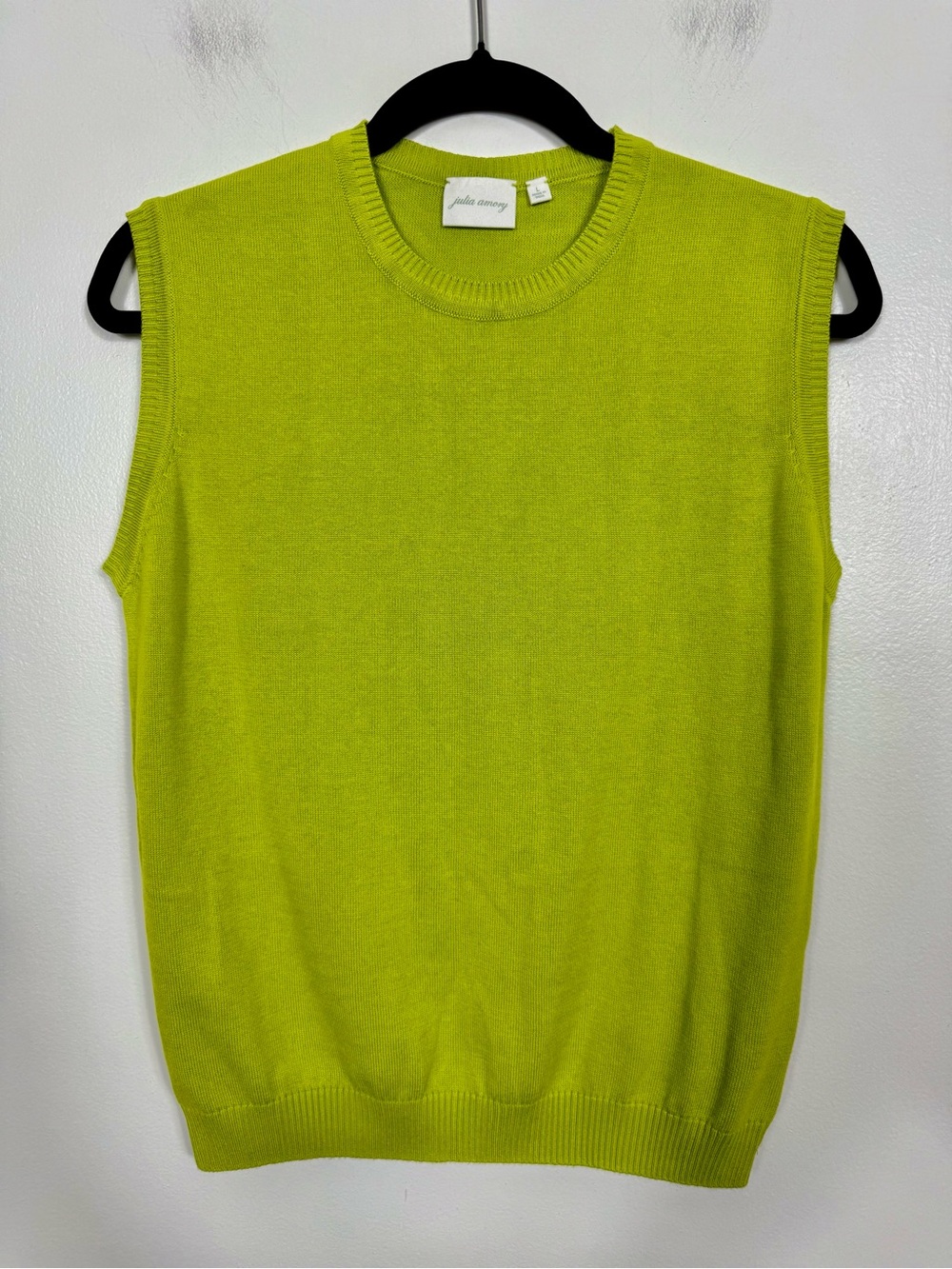 Julia Amory Tippi Top Sleeveless Knit Green Tank Top Large - Picture 2 of 5